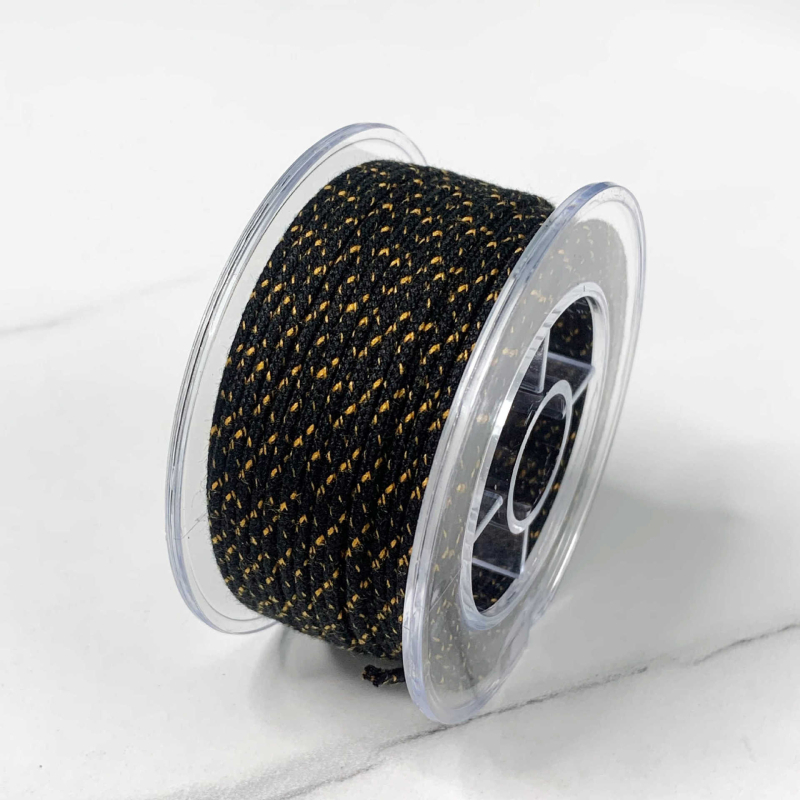 Kordas Bodhi pērļu pavedienam ar iekšējo pamatu no kokvilnas; rokām pīti kokvilnas pavediens; Bodhi pērles ar zvaigznīti un mēnesi