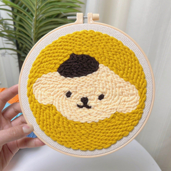 Σετ punch needle βελονιάς — Kuromi χαρακτήρας, χειροποίητο, DIY με μαλλί, μοντέρνος στυλ