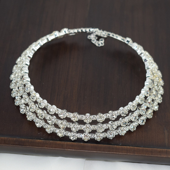 Kaklo karoliai su rhinestones, daugiasluoksnis krištolo dizainas, geometrinis stilius, Tetcan prekės ženklas, modelis XL-2003