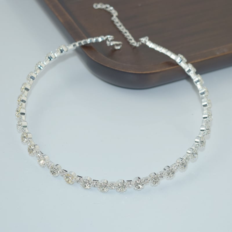 Kaklo karoliai su rhinestones, daugiasluoksnis krištolo dizainas, geometrinis stilius, Tetcan prekės ženklas, modelis XL-2003