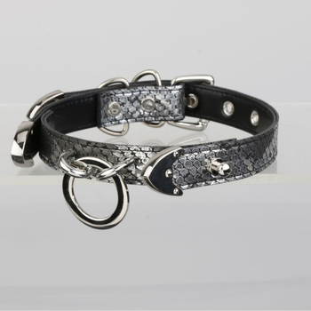 Puppy choker ogrlica od PU, geometrijski oblik, lanac zmijskog kostiju, leptir kopča, privjesak od legure, graviranje dostupno