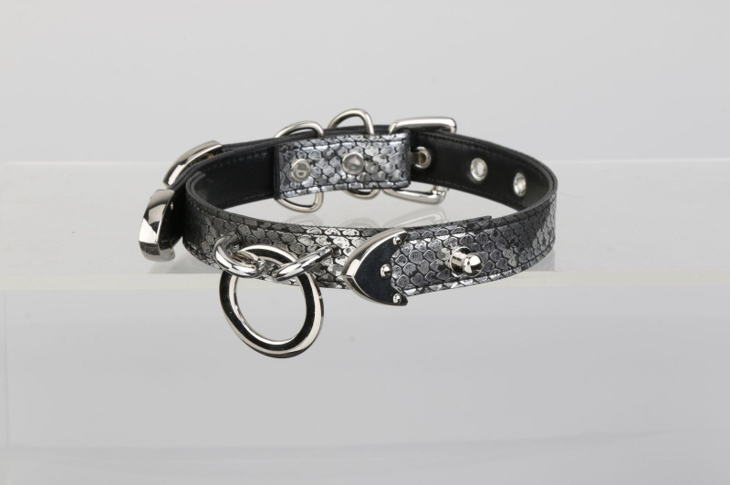 Puppy choker ogrlica od PU, geometrijski oblik, lanac zmijskog kostiju, leptir kopča, privjesak od legure, graviranje dostupno