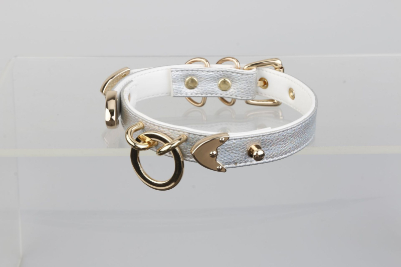 Puppy choker ogrlica od PU, geometrijski oblik, lanac zmijskog kostiju, leptir kopča, privjesak od legure, graviranje dostupno