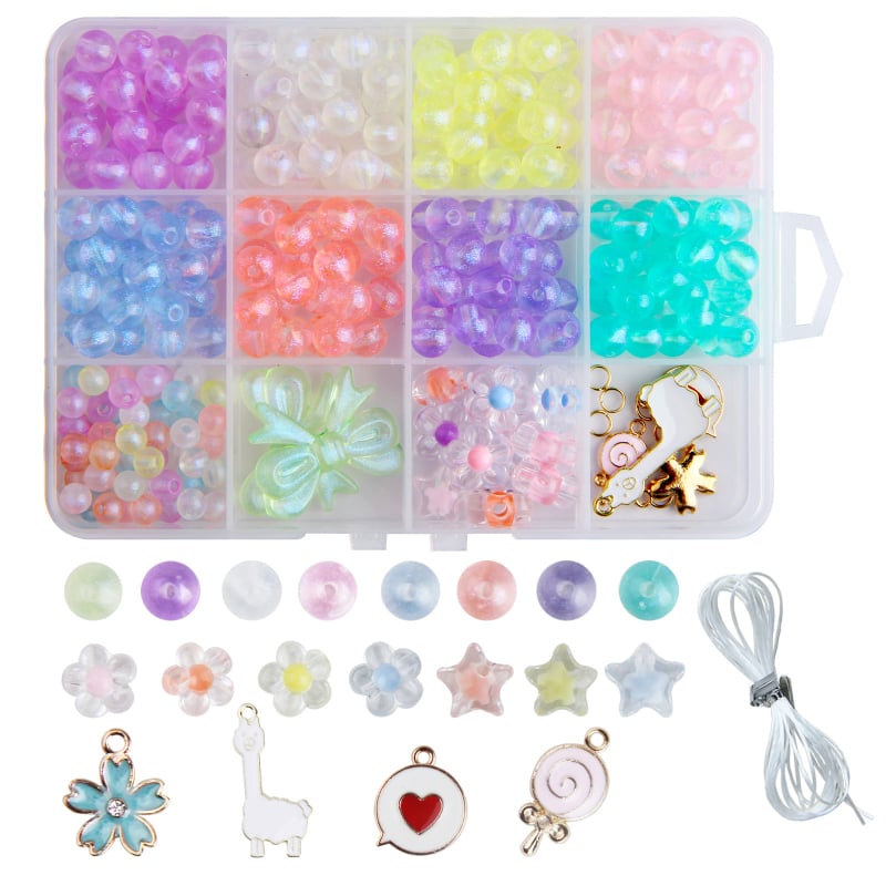 DIY akrilā apaļo pērlīšu komplekts — brīvas pērlītes, pārklājums ar cepšanas krāsu, baroka stils, cēls raksts, materiāls: plastmasa/resīns