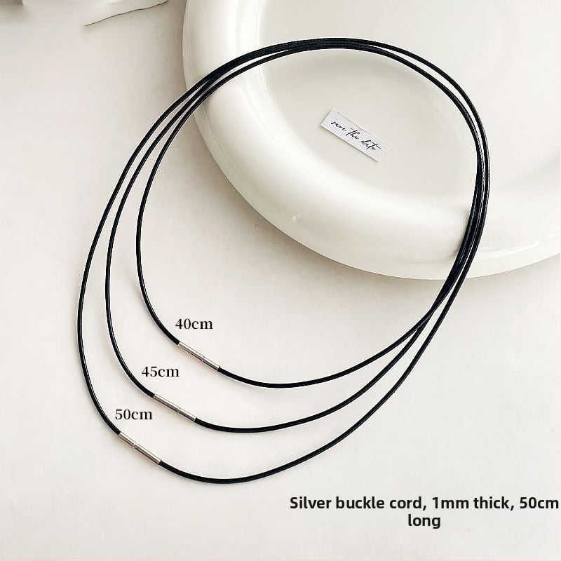 Kožna ogrlica s užetom, unisex, obim 41–50 cm, težina ~1,3 g, jednostavan stil