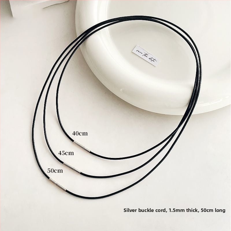 Kožna ogrlica s užetom, unisex, obim 41–50 cm, težina ~1,3 g, jednostavan stil