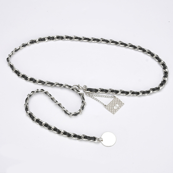 Metāla vidukļa ķēde — vienkāršs stils, vienu loku, platums 1 cm, pielāgota apstrāde