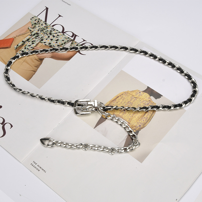 Metāla vidukļa ķēde — vienkāršs stils, vienu loku, platums 1 cm, pielāgota apstrāde