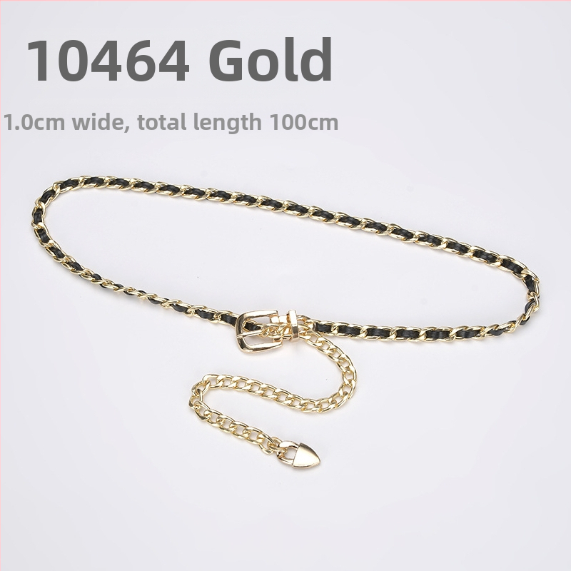 Metāla vidukļa ķēde — vienkāršs stils, vienu loku, platums 1 cm, pielāgota apstrāde