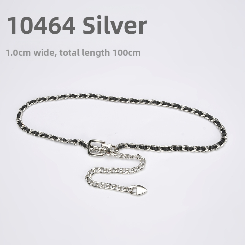 Metāla vidukļa ķēde — vienkāršs stils, vienu loku, platums 1 cm, pielāgota apstrāde