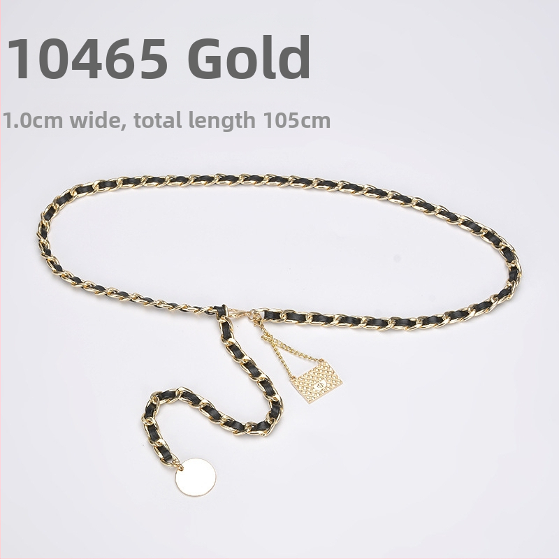 Metāla vidukļa ķēde — vienkāršs stils, vienu loku, platums 1 cm, pielāgota apstrāde