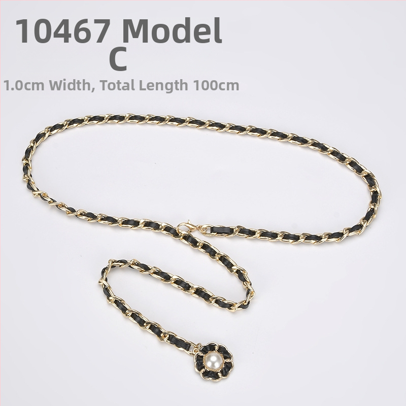 Metāla vidukļa ķēde — vienkāršs stils, vienu loku, platums 1 cm, pielāgota apstrāde