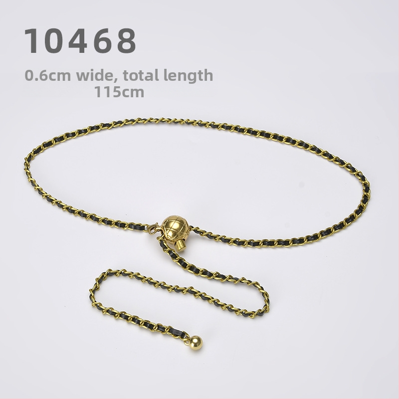 Metāla vidukļa ķēde — vienkāršs stils, vienu loku, platums 1 cm, pielāgota apstrāde