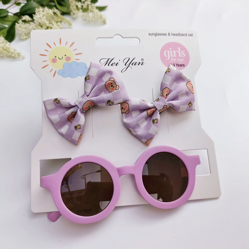 Dječje bezokvirne sunčane naočale uz komplet za kosu i mašice, UV400, PC leće, dizajn nadahnut Mickeyjem