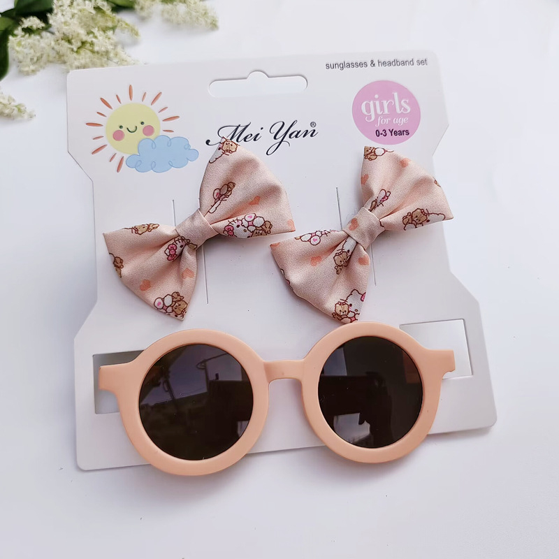 Dječje bezokvirne sunčane naočale uz komplet za kosu i mašice, UV400, PC leće, dizajn nadahnut Mickeyjem