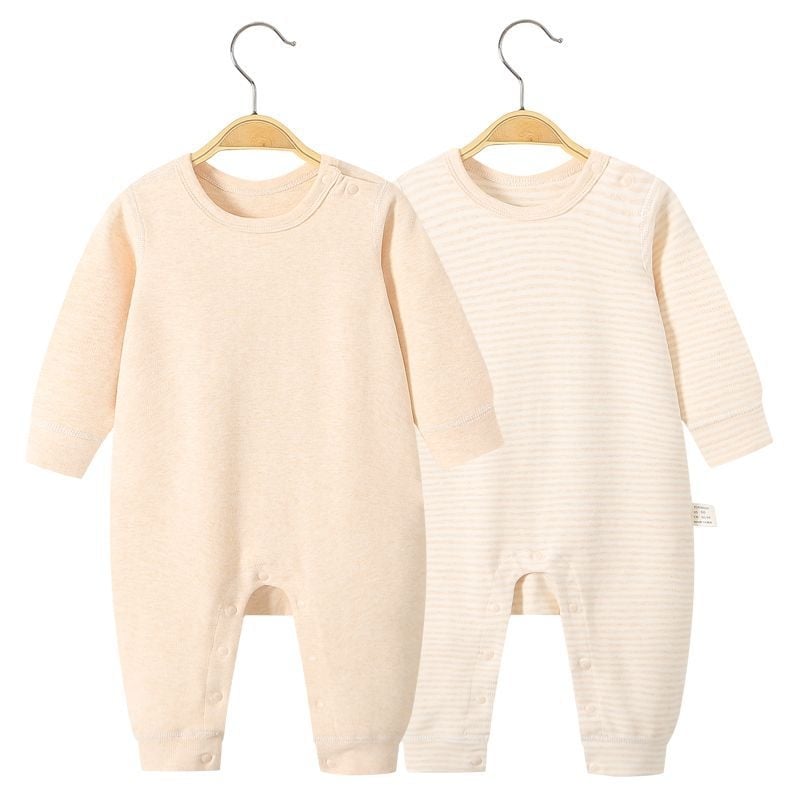 Bērnu kokvilnas biezs kombinezons ar garām piedurknēm bez kapuces, piemērots pavasarim, rudenim un ziemai, zīdaiņiem un maziem bērniem 1-3 gadi