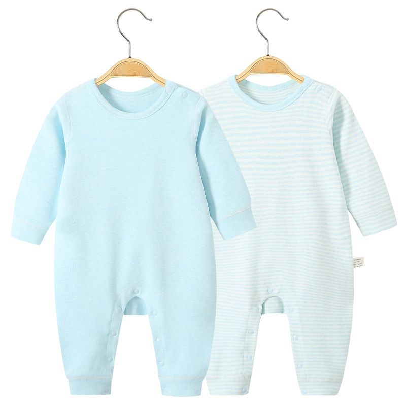 Bērnu kokvilnas biezs kombinezons ar garām piedurknēm bez kapuces, piemērots pavasarim, rudenim un ziemai, zīdaiņiem un maziem bērniem 1-3 gadi