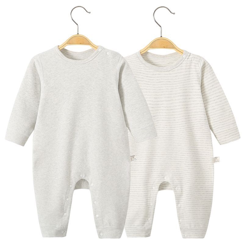 Bērnu kokvilnas biezs kombinezons ar garām piedurknēm bez kapuces, piemērots pavasarim, rudenim un ziemai, zīdaiņiem un maziem bērniem 1-3 gadi