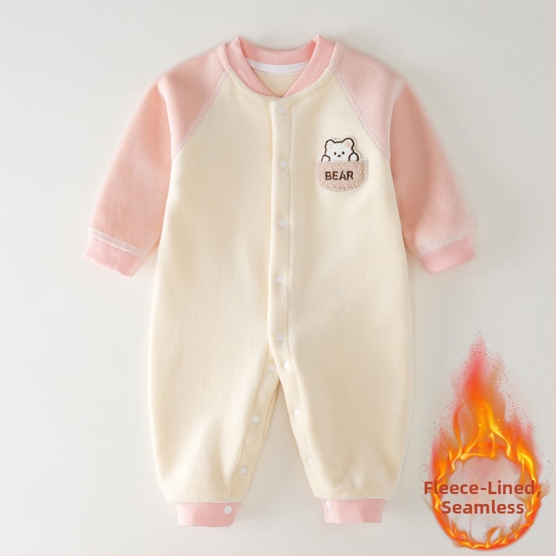 Zīdaiņu kombinezons rudens-ziemai, ar flīsa iekšpusi, universāls, garas piedurknes, vienrindu aizdare, plāns poliesters