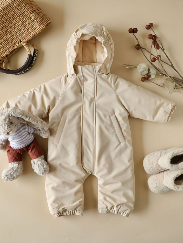 Unisex ziemas bieza flīsa romper ar rāvējslēdzēju, 100% poliesters, noņemama kapuce, garas piedurknes