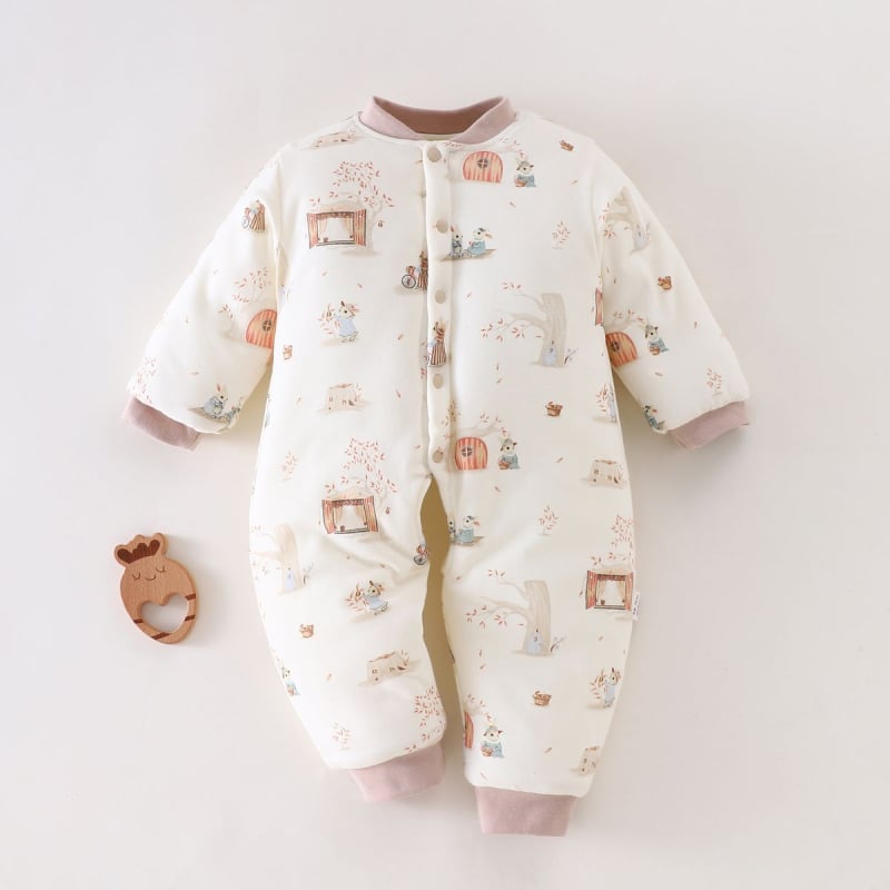 Vastsündinute romper avatud kroogiga, lekkimise kaitse, 100% puuvill, paksenenud materjal, sobib 0–12 kuud