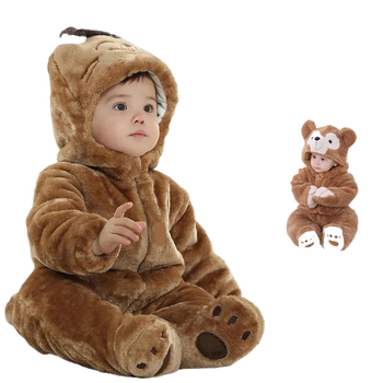 Ziemas jumpsuits bebeļiem un maziem bērniem ar flīsa oderējumu – garās piedurknes, biezs materiāls, 100% atjaunota celulozes šķiedra, AIYJY, vecums 1–3 gadi