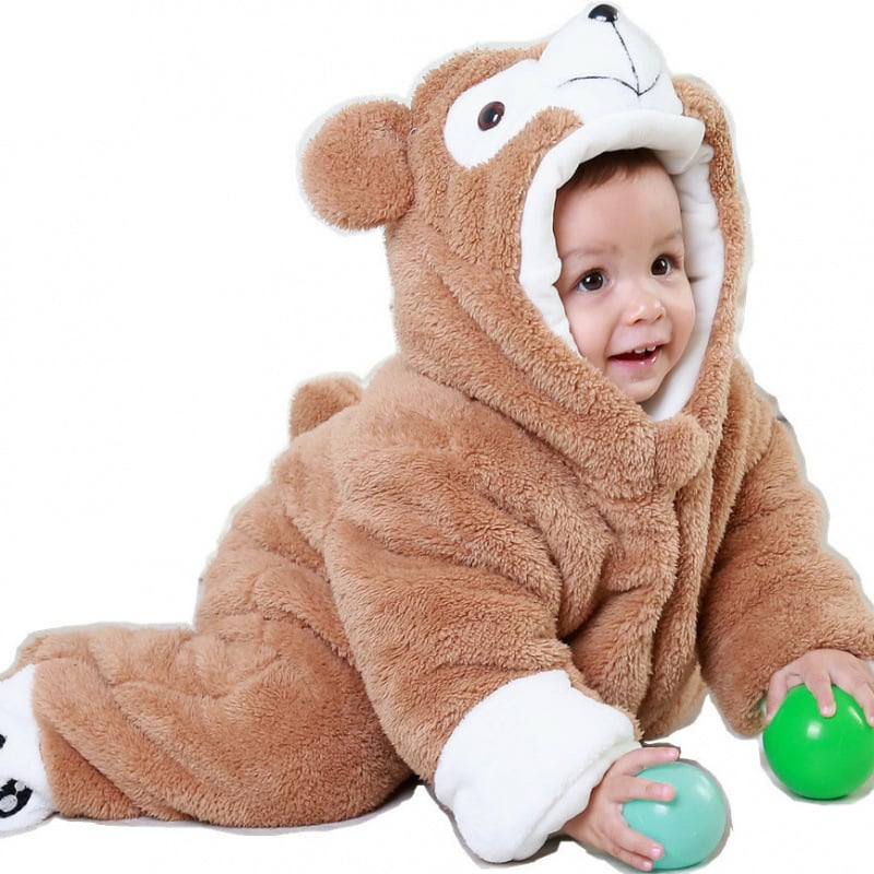 Ziemas jumpsuits bebeļiem un maziem bērniem ar flīsa oderējumu – garās piedurknes, biezs materiāls, 100% atjaunota celulozes šķiedra, AIYJY, vecums 1–3 gadi