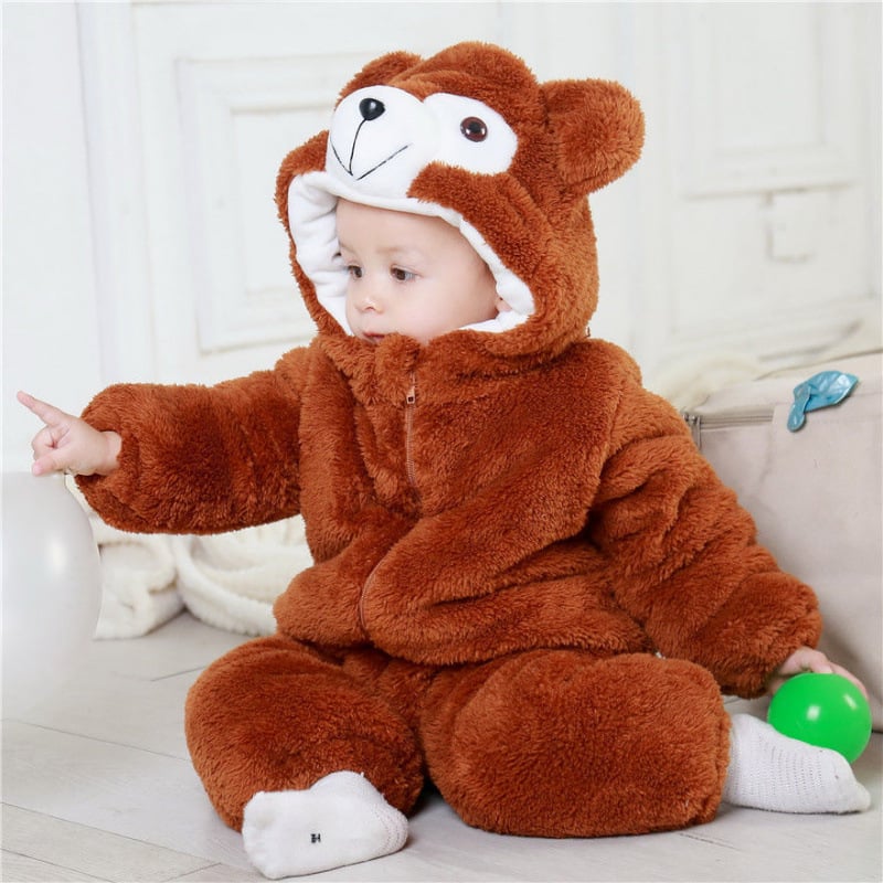 Ziemas jumpsuits bebeļiem un maziem bērniem ar flīsa oderējumu – garās piedurknes, biezs materiāls, 100% atjaunota celulozes šķiedra, AIYJY, vecums 1–3 gadi