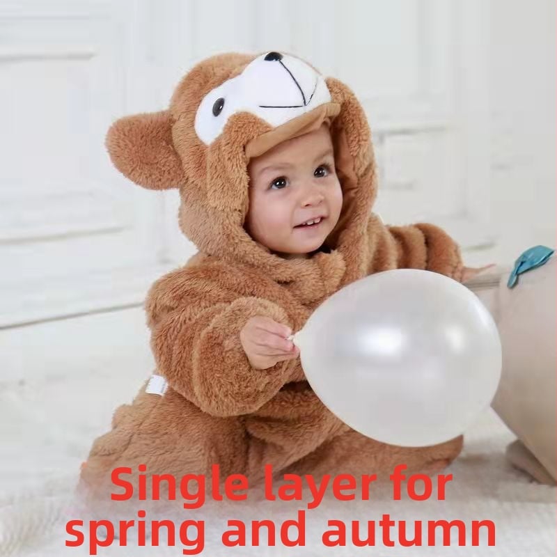 Ziemas jumpsuits bebeļiem un maziem bērniem ar flīsa oderējumu – garās piedurknes, biezs materiāls, 100% atjaunota celulozes šķiedra, AIYJY, vecums 1–3 gadi