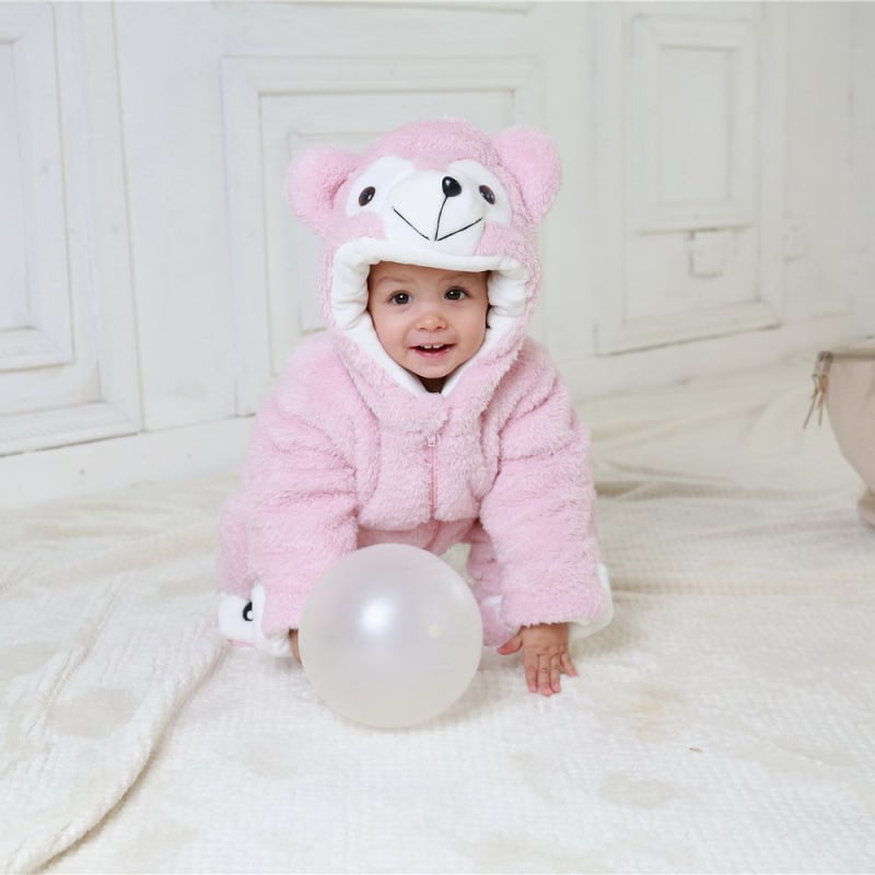 Ziemas jumpsuits bebeļiem un maziem bērniem ar flīsa oderējumu – garās piedurknes, biezs materiāls, 100% atjaunota celulozes šķiedra, AIYJY, vecums 1–3 gadi