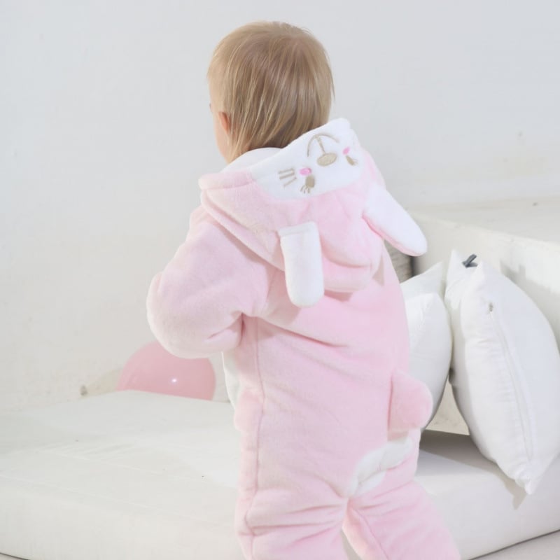 Ziemas jumpsuits bebeļiem un maziem bērniem ar flīsa oderējumu – garās piedurknes, biezs materiāls, 100% atjaunota celulozes šķiedra, AIYJY, vecums 1–3 gadi