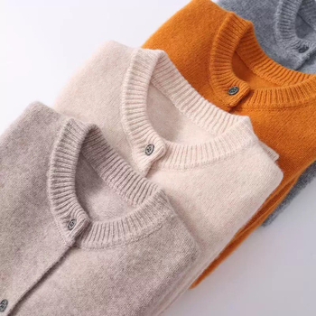 Vaikų megztas kardiganas iš triušių kailio, storas, su apvaliu kaklu, ilgomis rankovėmis, naujagimiams 0–12 mėnesių