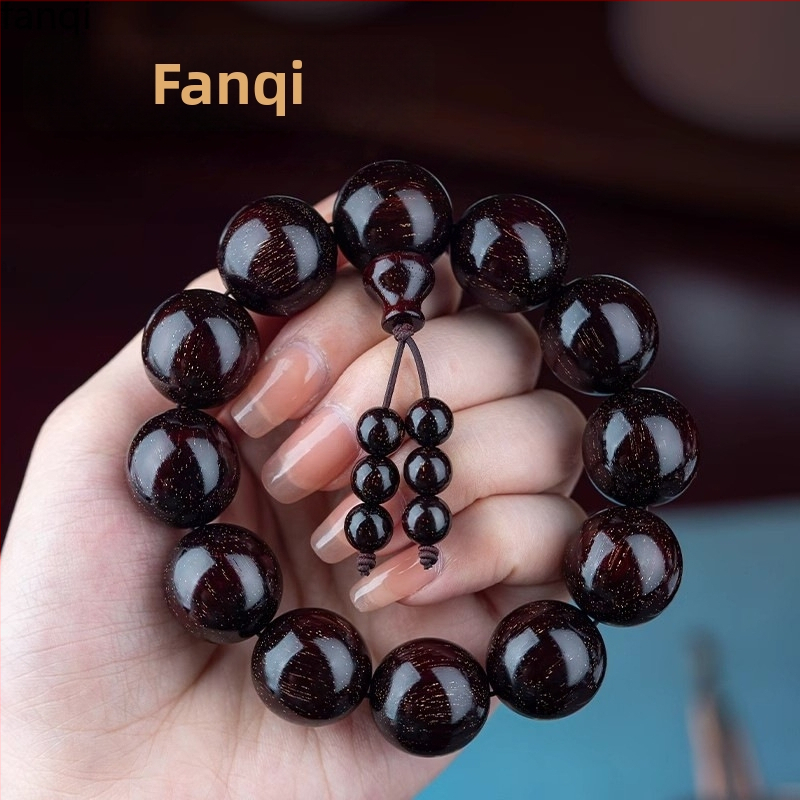 Ručno izrađena narukvica s drvenim perlama Rosewood, etnički unisex stil, marka Fanqie