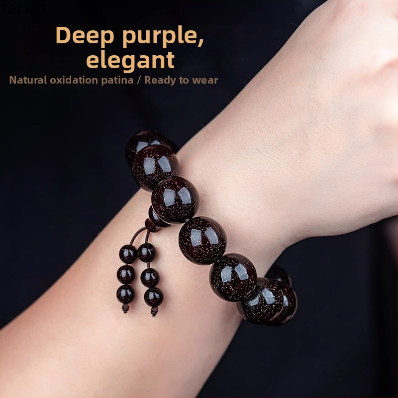 Ručno izrađena narukvica s drvenim perlama Rosewood, etnički unisex stil, marka Fanqie