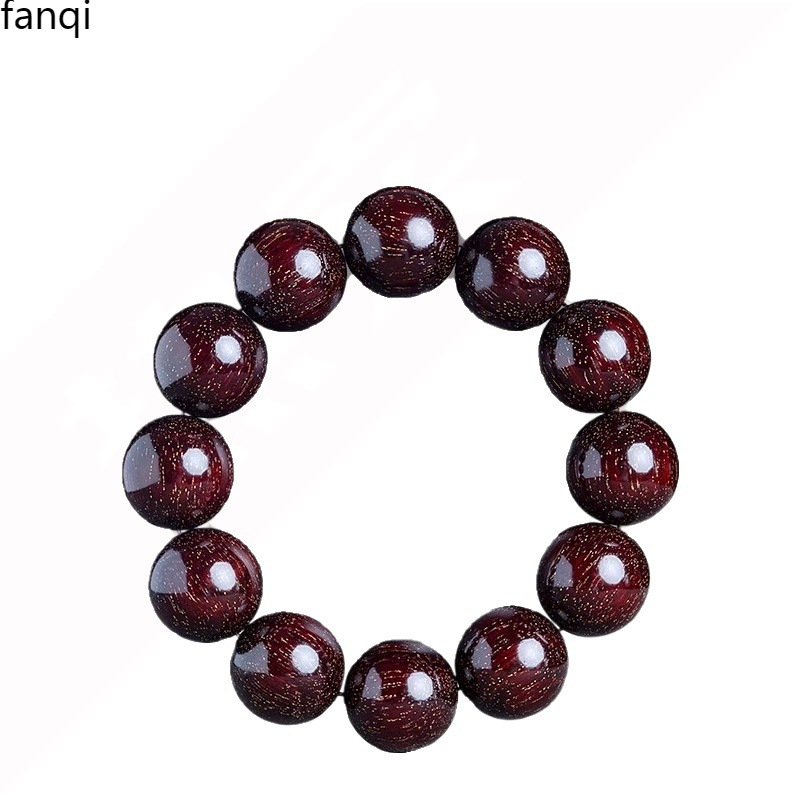 Ručno izrađena narukvica s drvenim perlama Rosewood, etnički unisex stil, marka Fanqie