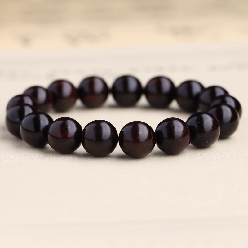 Ručno izrađena narukvica s drvenim perlama Rosewood, etnički unisex stil, marka Fanqie