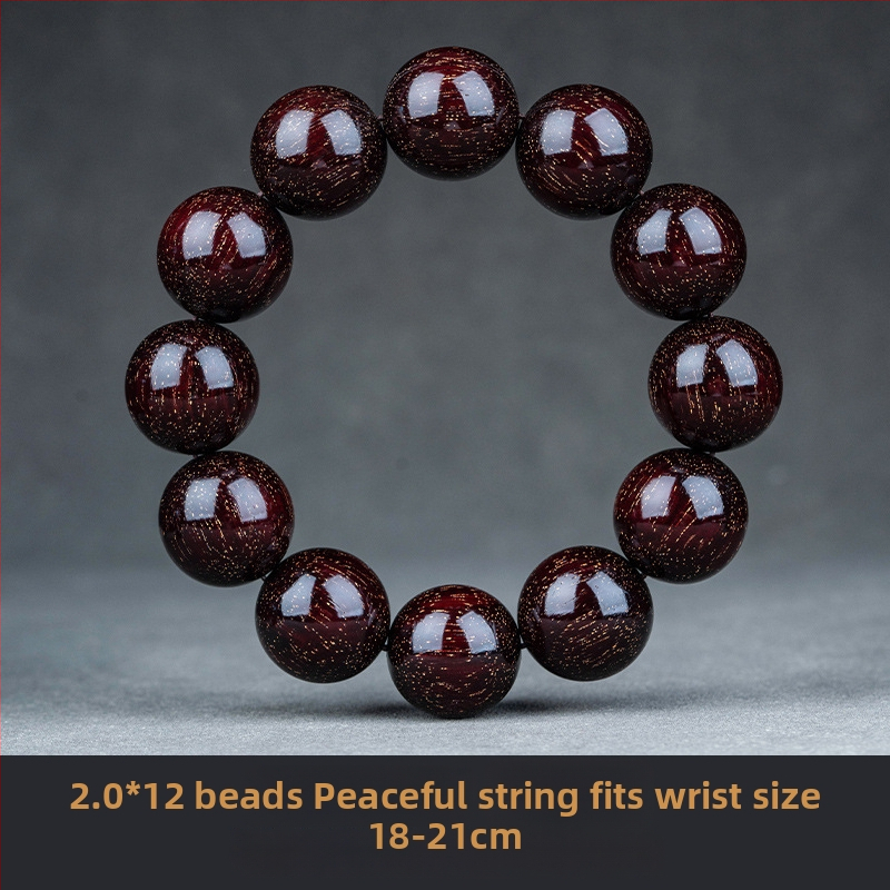 Ručno izrađena narukvica s drvenim perlama Rosewood, etnički unisex stil, marka Fanqie