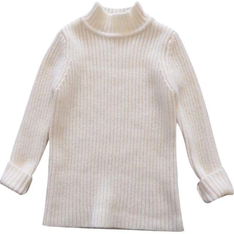 Bērnu biezi adīts džemperis, korejiešu stilā, pusaugstā kakla, garas piedurknes, 60% poliesteris, ziema, vecumam 3–8 gadi