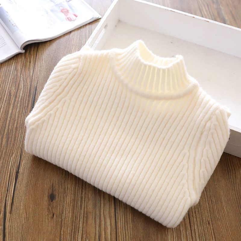 Bērnu biezi adīts džemperis, korejiešu stilā, pusaugstā kakla, garas piedurknes, 60% poliesteris, ziema, vecumam 3–8 gadi