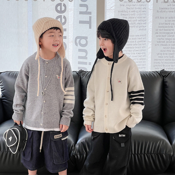 Bērnu vilnas džemperis korejiešu stilā, apaļu kakla, garas piedurknes, vienkrāsains raksts, 3–8 gadiem, ziema