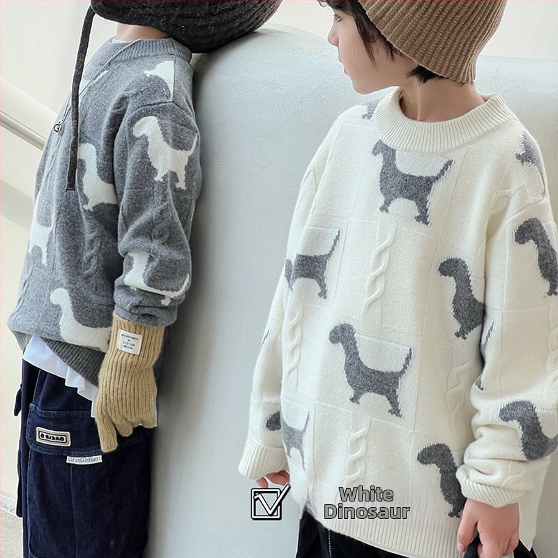 Bērnu vilnas džemperis korejiešu stilā, apaļu kakla, garas piedurknes, vienkrāsains raksts, 3–8 gadiem, ziema