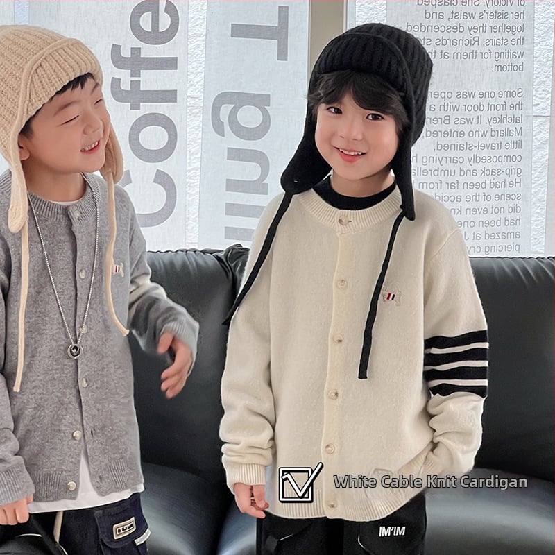 Bērnu vilnas džemperis korejiešu stilā, apaļu kakla, garas piedurknes, vienkrāsains raksts, 3–8 gadiem, ziema