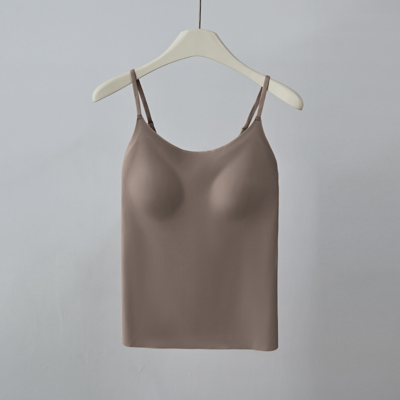 Sieviešu kamizole ar iekšējo krūšu spilventiņu, antibakteriāls Ice Silk audums, slaids siluets, plānās siksnas