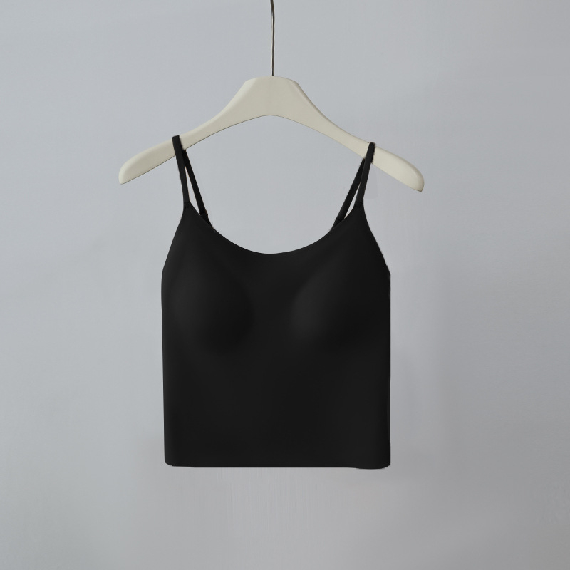 Sieviešu kamizole ar iekšējo krūšu spilventiņu, antibakteriāls Ice Silk audums, slaids siluets, plānās siksnas