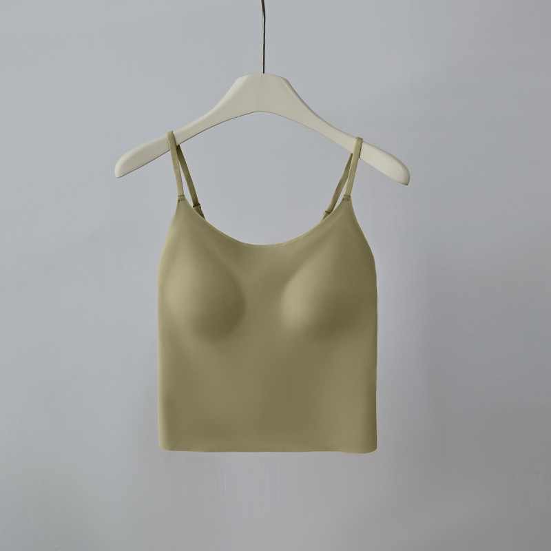 Sieviešu kamizole ar iekšējo krūšu spilventiņu, antibakteriāls Ice Silk audums, slaids siluets, plānās siksnas