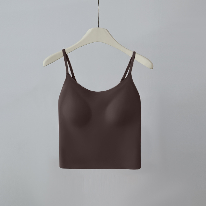 Sieviešu kamizole ar iekšējo krūšu spilventiņu, antibakteriāls Ice Silk audums, slaids siluets, plānās siksnas