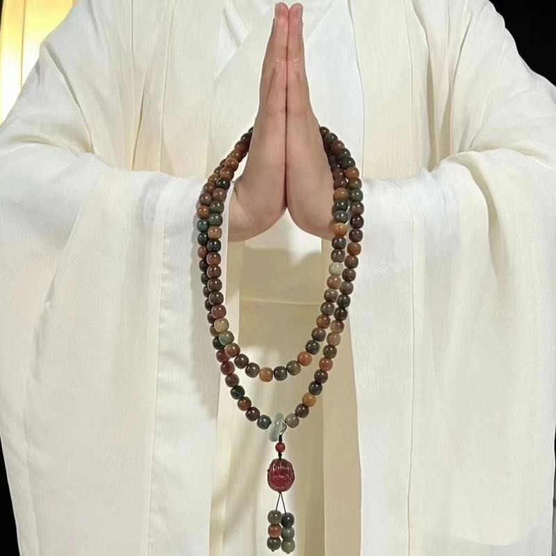 108 Bodhi sēklu rokassprādze, etniskā stila, dabiska un pulēta ražošana, daļēji roku darbs un daļēji mehāniska