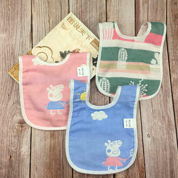 U formas zīdaiņu ēdināšanas bib, 100% kokvilna, absorbējošs, cartoon raksts, piemērots 0–3 gadiem