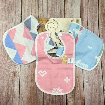 U formas zīdaiņu ēdināšanas bib, 100% kokvilna, absorbējošs, cartoon raksts, piemērots 0–3 gadiem