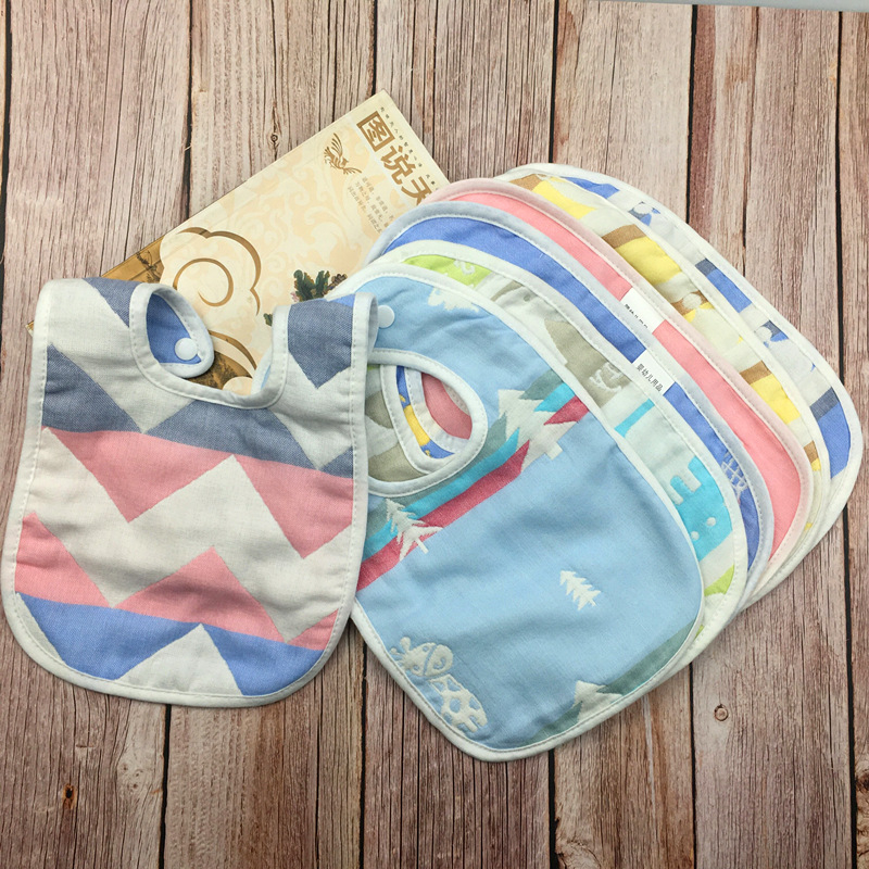 U formas zīdaiņu ēdināšanas bib, 100% kokvilna, absorbējošs, cartoon raksts, piemērots 0–3 gadiem